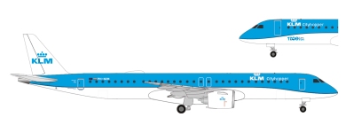 Herpa 536554-001 - 1:500 - KLM Cityhopper Embraer E195-E2